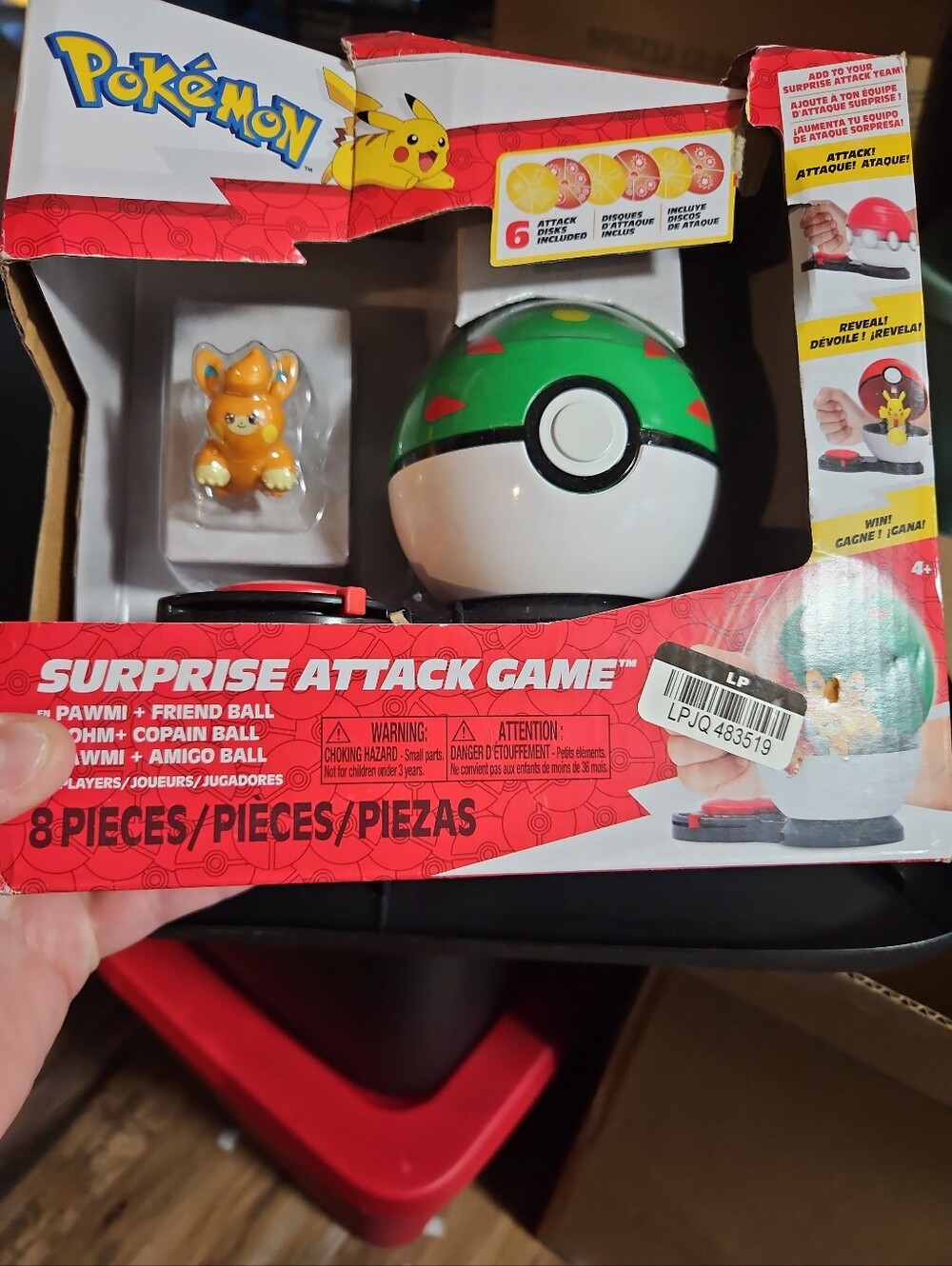 New! Pokémon Surprise Attack Game: Pawmi With Friend Poké Ball
